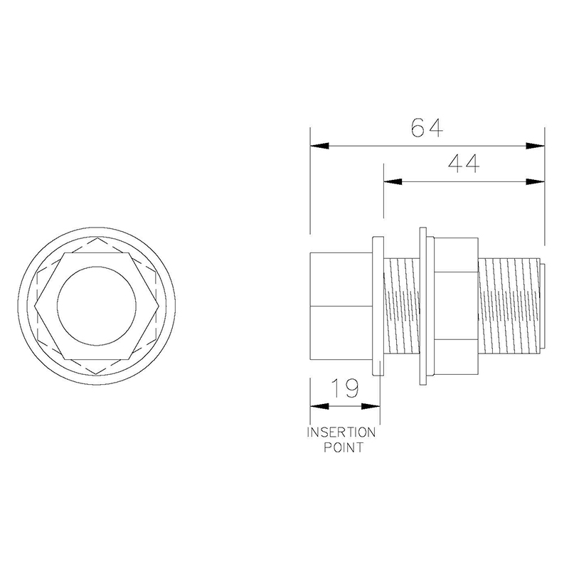 Floplast Overflow Straight Tank Connector (OS14) image 3