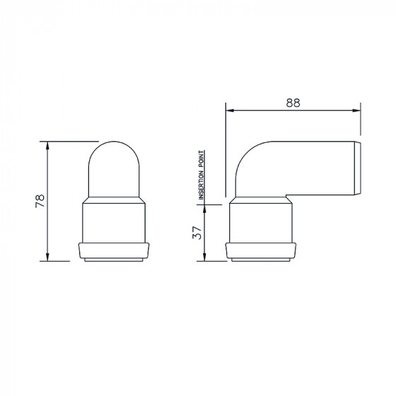 Floplast Push Fit Swivel Bend 90° Degree 32mm (WP26) image 4