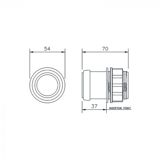 Floplast Push Fit Tank Connector 32mm (WP60) image 4
