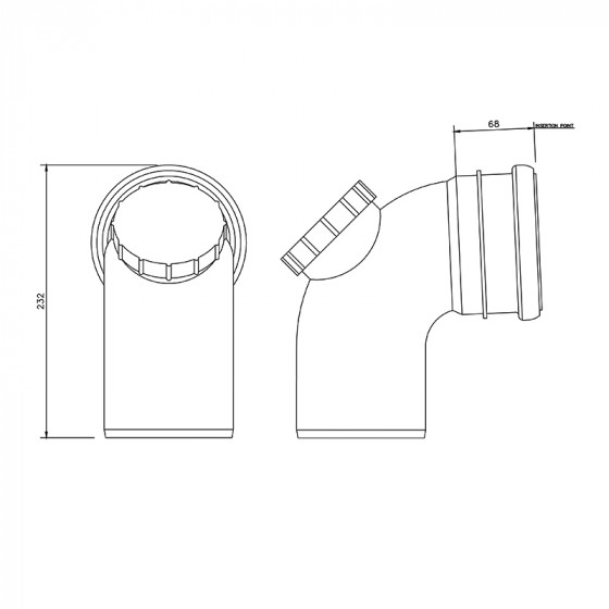 Floplast Ring Seal Access Bend 92.5° (87.5°) Degree 4"/110mm (SP169) image 4