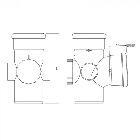 Floplast Ring Seal Access Branch 92.5° (87.5°) Degree 4"/110mm (SP502) image 4