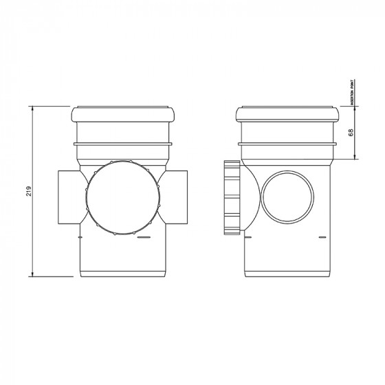 Floplast Ring Seal Access Pipe (Socket/Spigot) 4"/110mm Anthracite (SP274) image 2