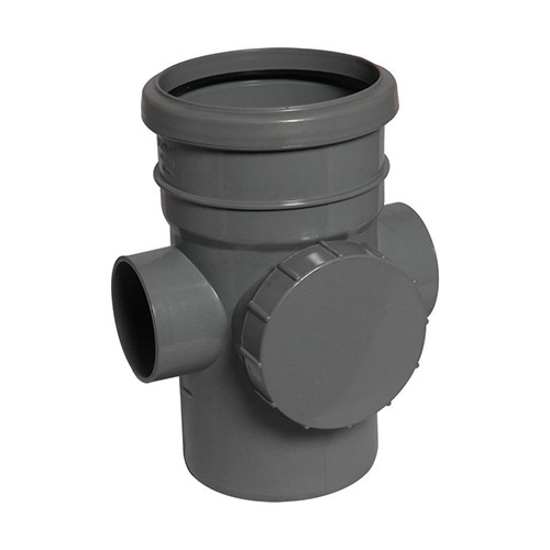 Floplast Ring Seal Access Pipe (Socket/Spigot) 4"/110mm Anthracite (SP274)