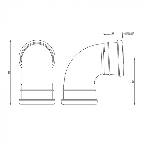 Floplast Ring Seal Bend 92.5° (87.5°) (2X Socket) 4"/110mm (SP561) image 4