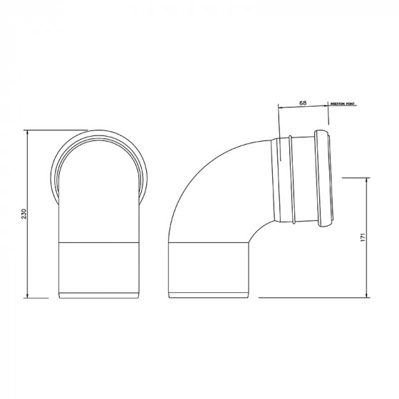 Floplast Ring Seal Bend 92.5° (87.5°) (Socket/Spigot) 4"/110mm Anthracite (SP161) image 2