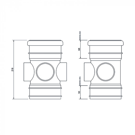 Floplast Ring Seal Boss Pipe (Double Socket) 4"/110mm (SP582) image 2