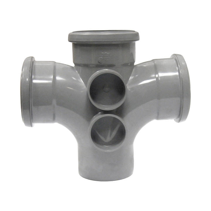 Floplast Ring Seal Double Branch 92.5° (87.5°) Degree 4"/110mm (SP230) image 2