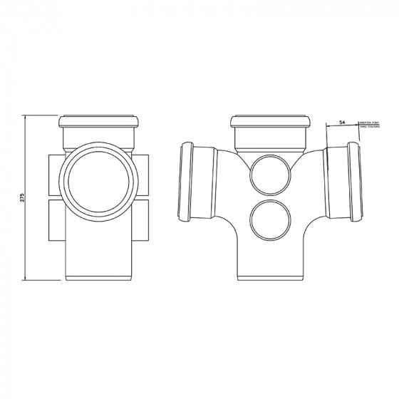 Floplast Ring Seal Double Branch 92.5° (87.5°) Degree 4"/110mm (SP230) image 4