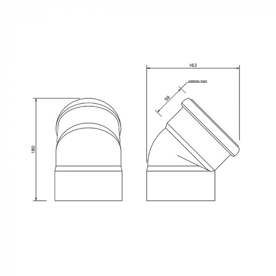 Floplast Ring Seal Offset Bottom 135° Degree 4"/110mm (SP440) image 4