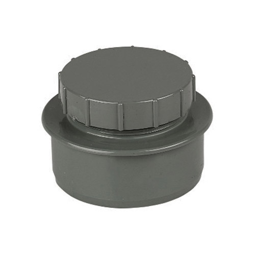 Floplast Ring Seal Screwed Access Cap 4"/110mm Anthracite (SP292)