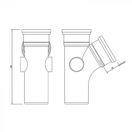 Floplast Ring Seal Single Branch 112.5° Degree 4"/110mm (SP200) image 4
