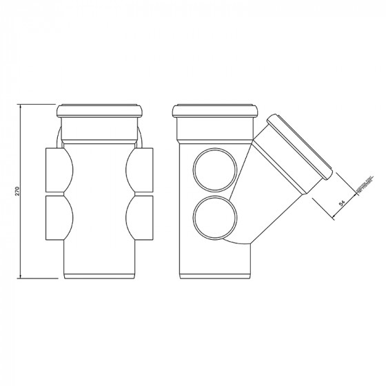Floplast Ring Seal Single Branch 135° Degree 4"/110mm (SP210) image 4