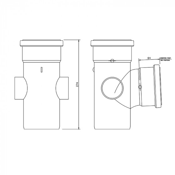 Floplast Ring Seal Single Branch 92.5° (87.5°) Degree 4"/110mm (SP190) image 5