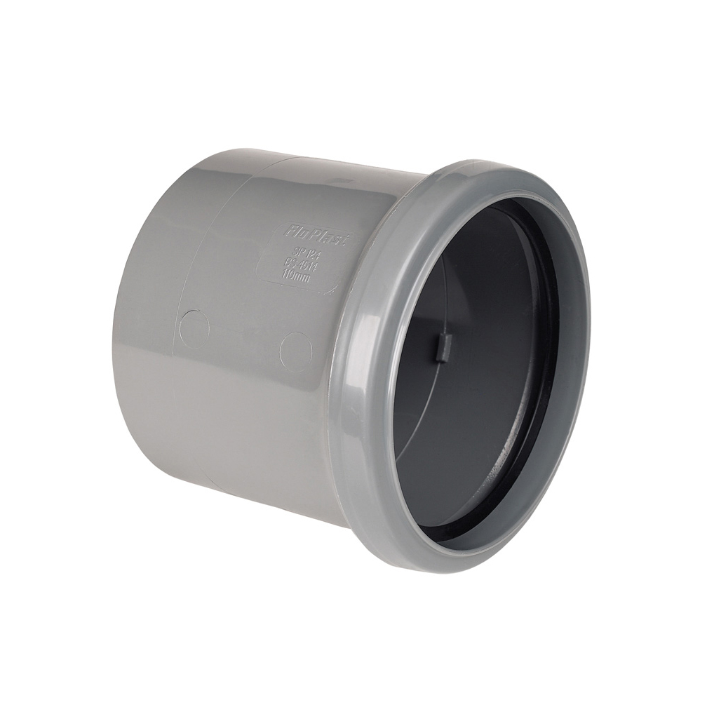 Floplast Ring Seal Single Socket Pipe Coupling 4"/110mm (SP124) image 2