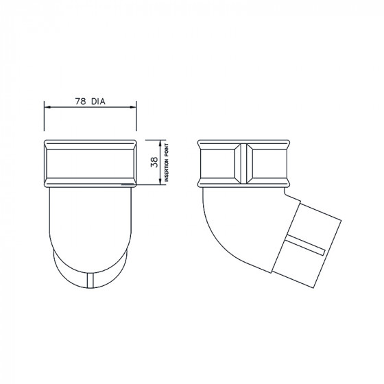 Floplast Round Downpipe 68mm 112.5° Degree Offset Bend (RB2) image 5