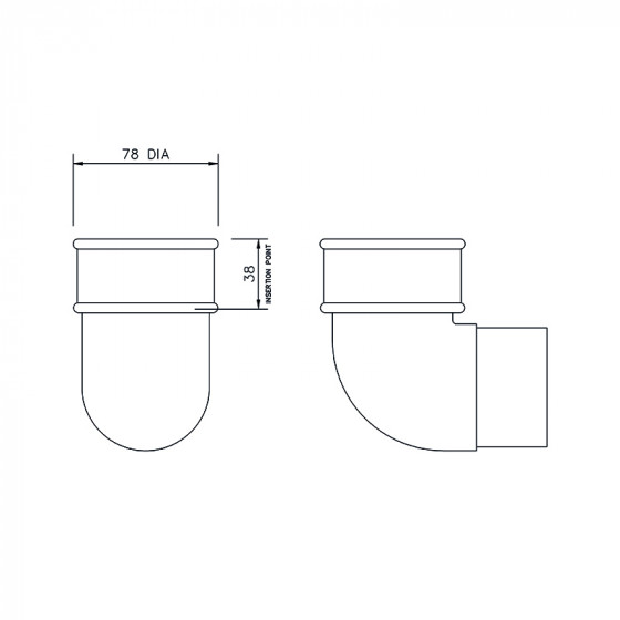 Floplast Round Downpipe 68mm 92.5° Degree Offset Bend (RB1) image 4
