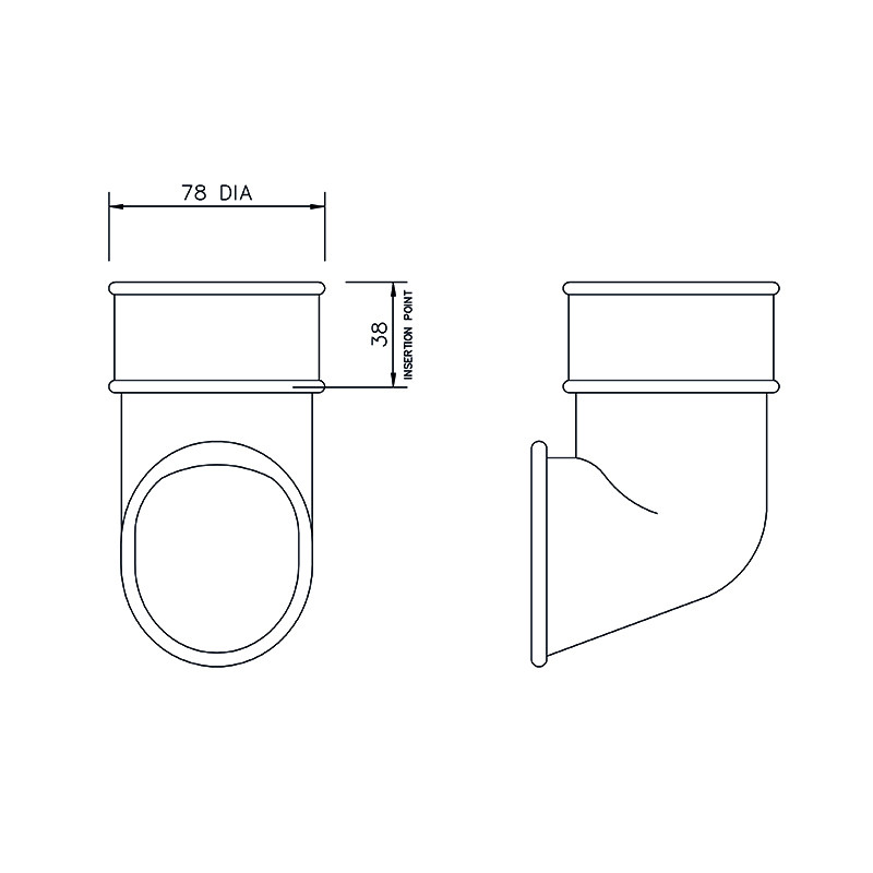 Floplast Round Downpipe 68mm Shoe (RB3) image 5