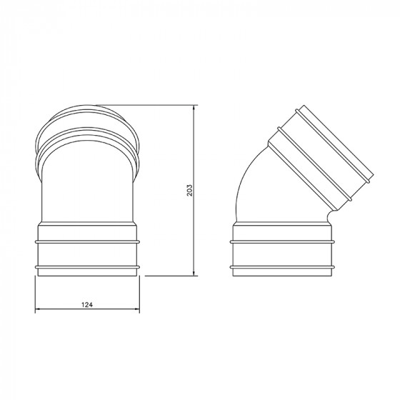 Floplast Solvent Soil 110mm 135 Degree Bend (2Xsocket) (SS563) image 2