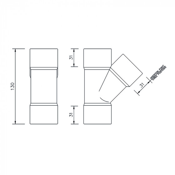 Floplast Solvent Weld Junctiontion 45° Degree 40mm (WS43) image 2