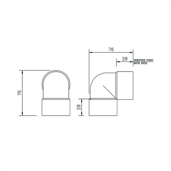 Floplast Solvent Weld Knuckle Bend 90° Degree 40mm (WS11) image 4