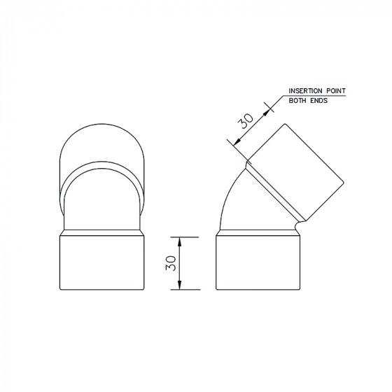 Floplast Solvent Weld Obtuse Bend 45° Degree 40mm (WS19) image 4