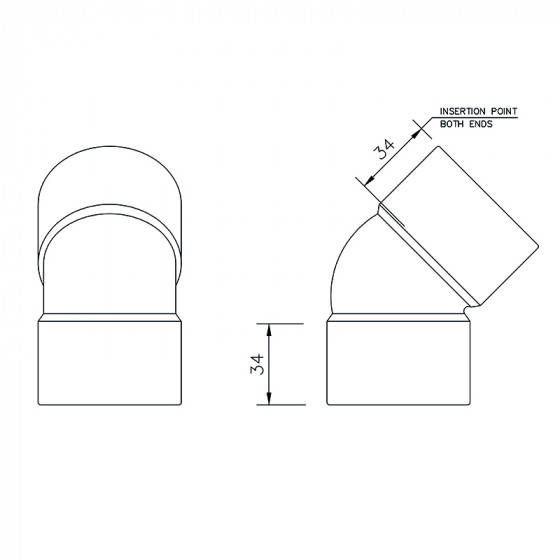 Floplast Solvent Weld Obtuse Bend 45° Degree 50mm (WS20) image 4