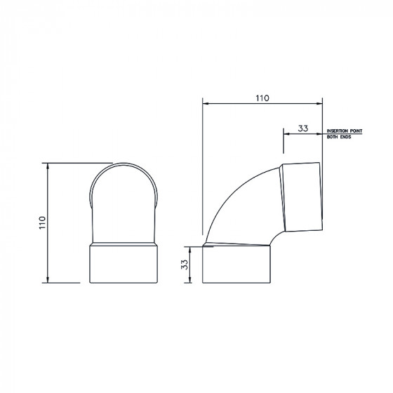 Floplast Solvent Weld Swept Bend 92.5° Degree 50mm (WS16) image 3