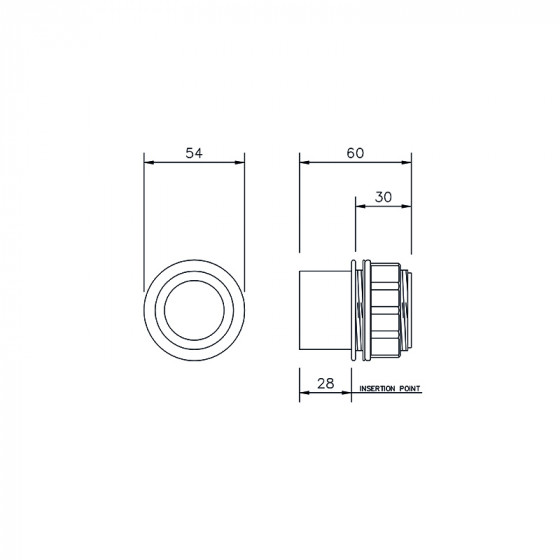 Floplast Solvent Weld Tank Connector 32mm (WS60) image 3