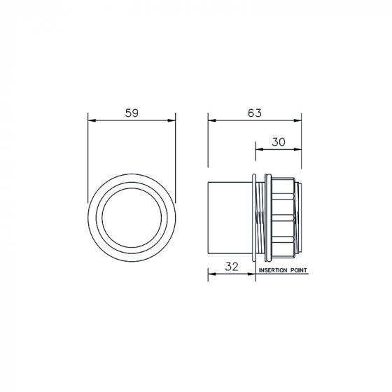 Floplast Solvent Weld Tank Connector 40mm (WS61) image 2