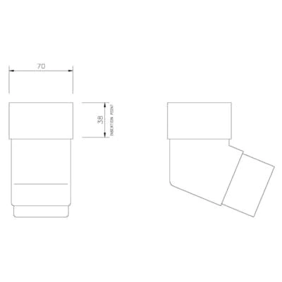 Floplast Square Downpipe 65mm 112.5° Degree Offset Bend Anthracite (RBS2) image 2