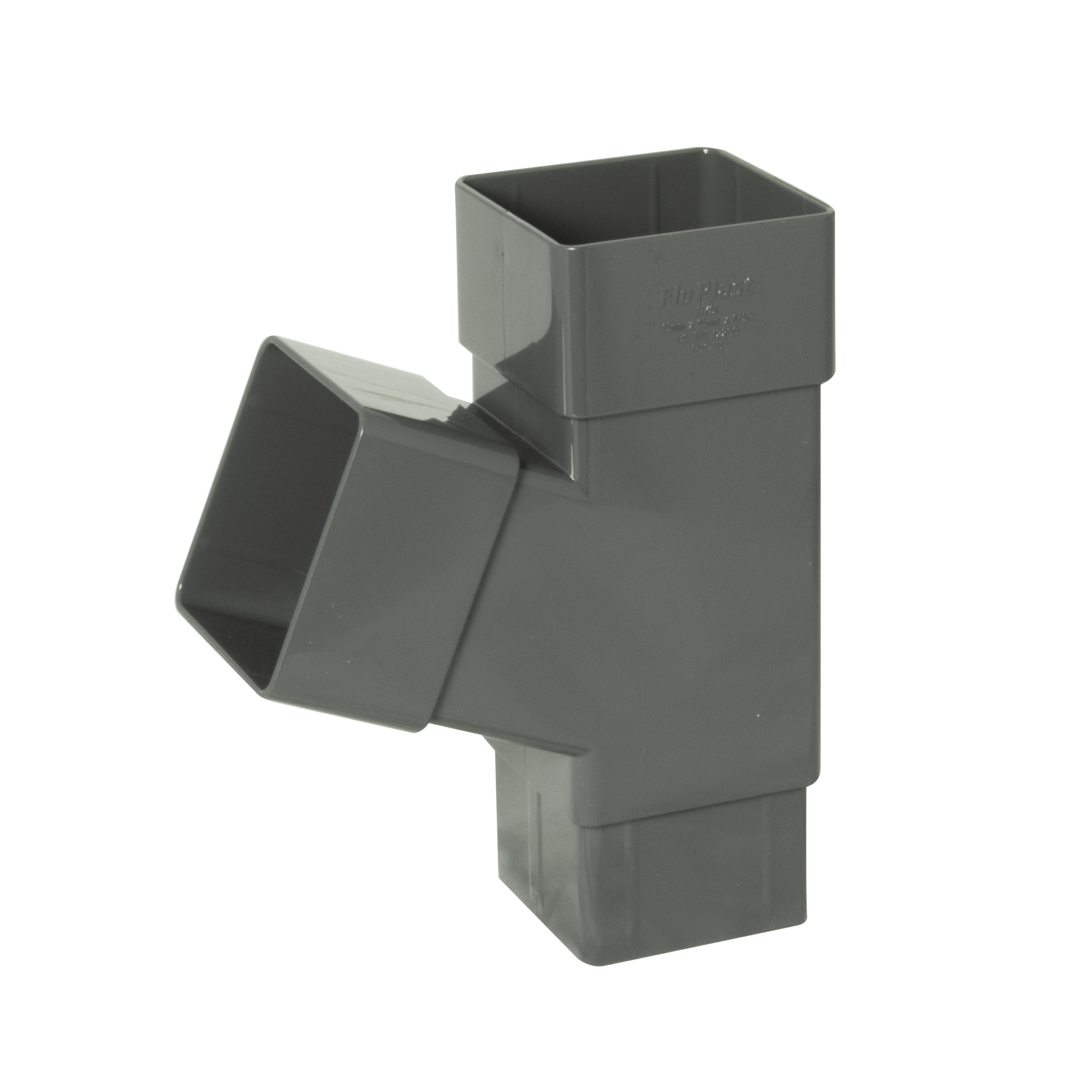 Floplast Square Downpipe 65mm 67.5° (112.5°) Degree Branch Anthracite (RYS1)