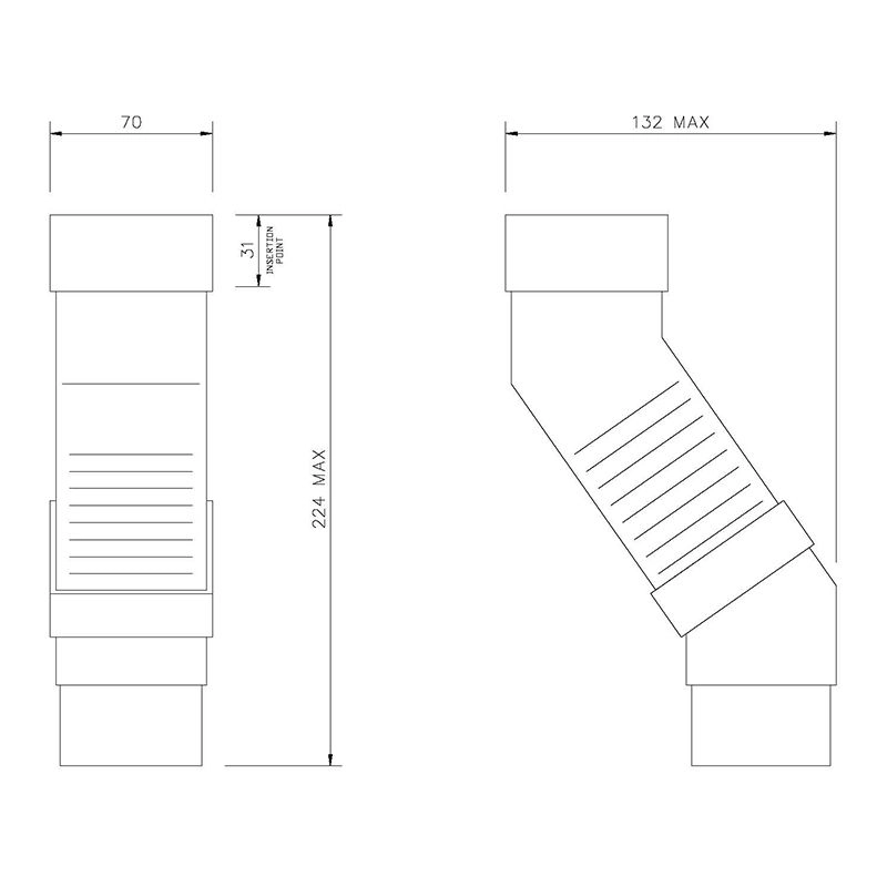 Floplast Square Downpipe 65mm Adjustable Offset Bend (RBS5) image 3