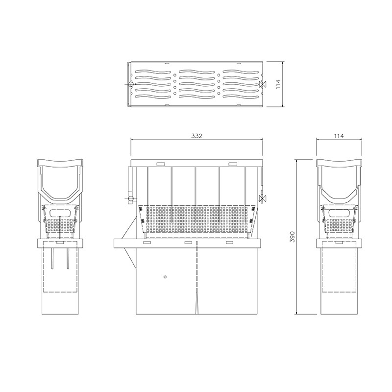 FloPlast Sump/Trap Unit and Basket with Galvanised Grate (D733) image 2