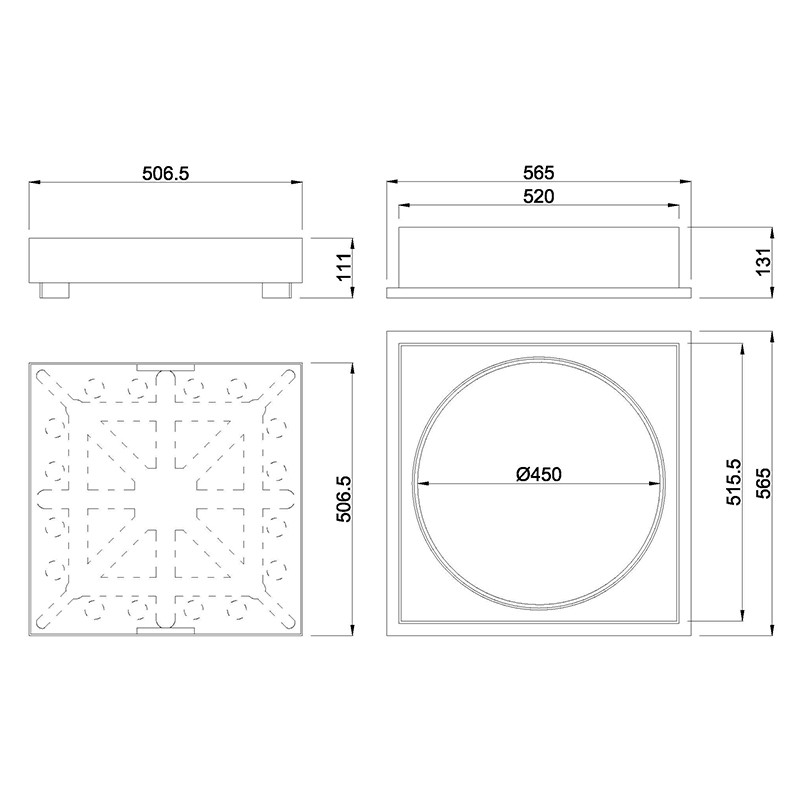 FloPlast Underground 450mm Block Paving Cover (D933) image 2