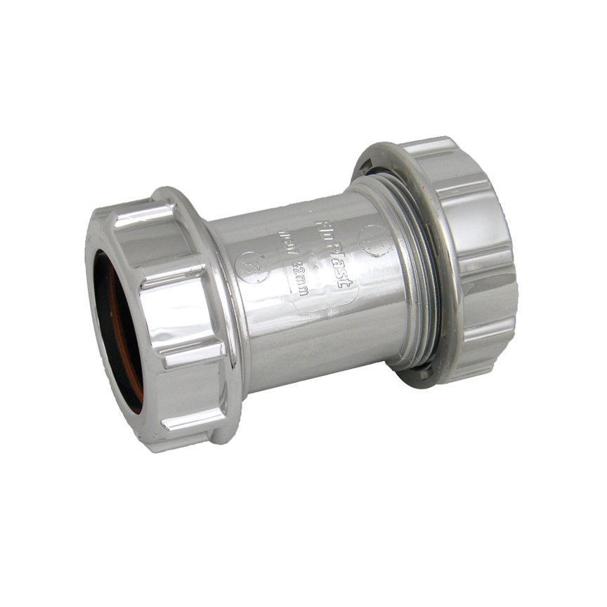 Floplast Unicompr Chrome 40mm Coupling (CW08)