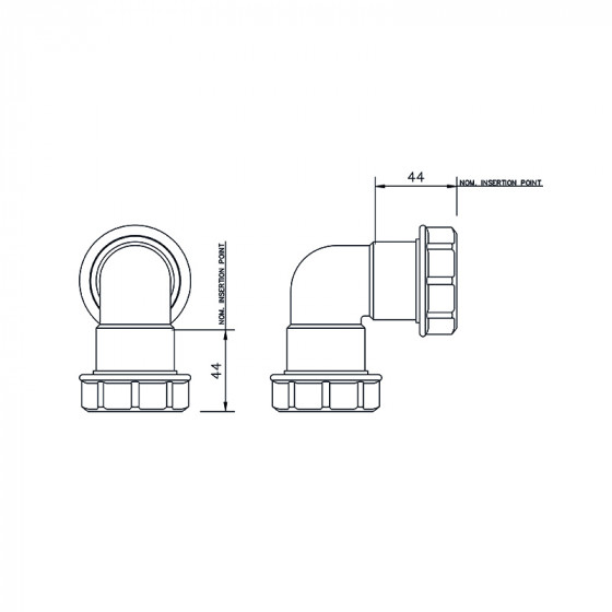 Floplast Universal Knuckle Bend 90 Degree 32mm (WC10) image 2