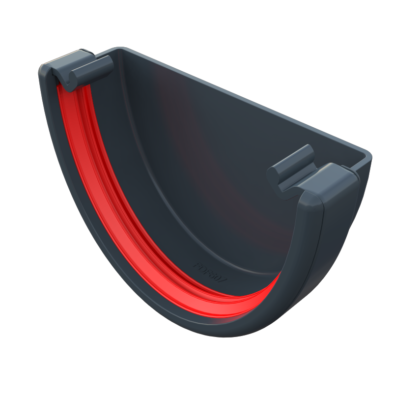 FreeFlow 112mm Half Round Gutter External Stopend (FRR607AG)