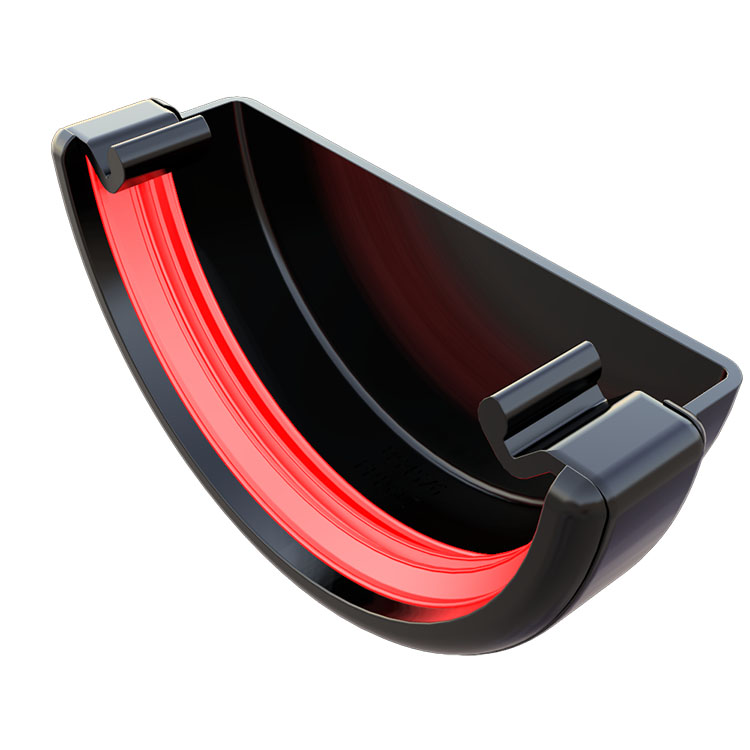 FreeFlow 112mm Half Round Gutter External Stopend (FRR607BL)
