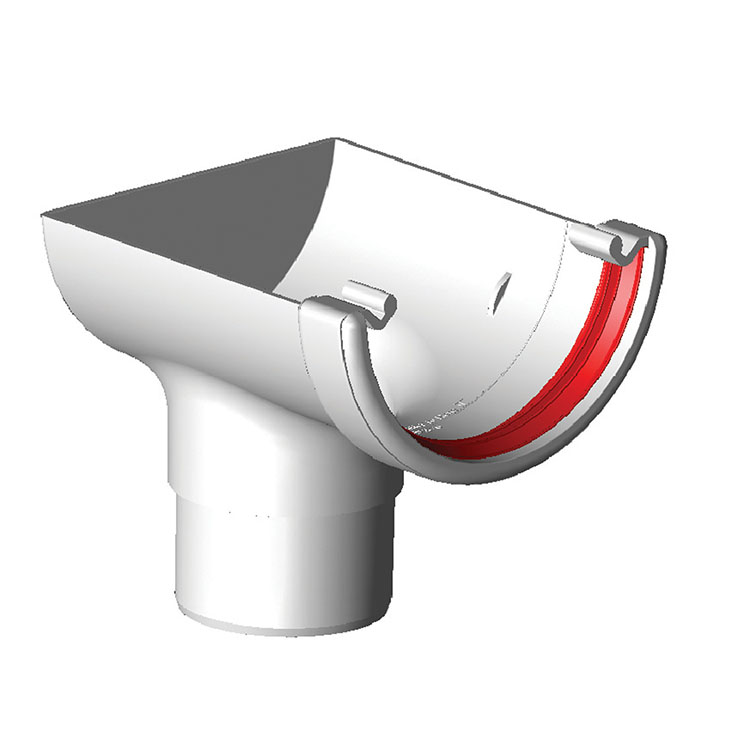 FreeFlow 112mm Half Round Gutter Stopend Outlet (FRR606)