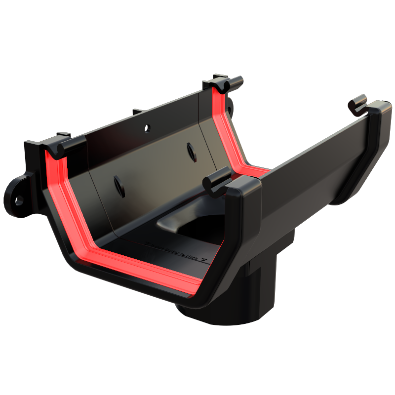 FreeFlow 114mm Square Gutter Running Outlet (FRS605AG)