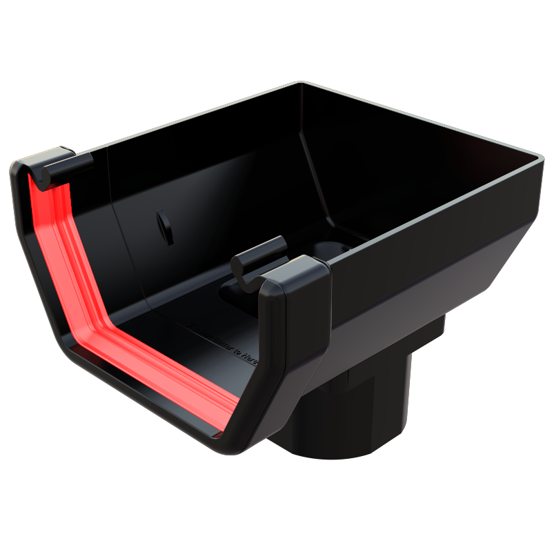 FreeFlow 114mm Square Gutter Stopend Outlet (FRS606AG)