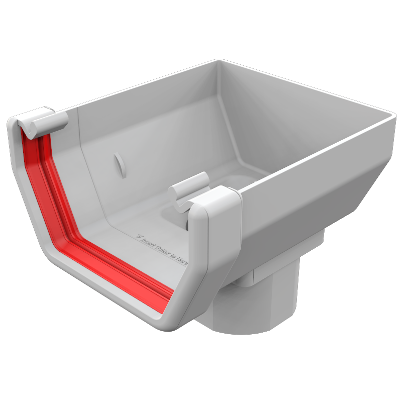FreeFlow 114mm Square Gutter Stopend Outlet (FRS606)
