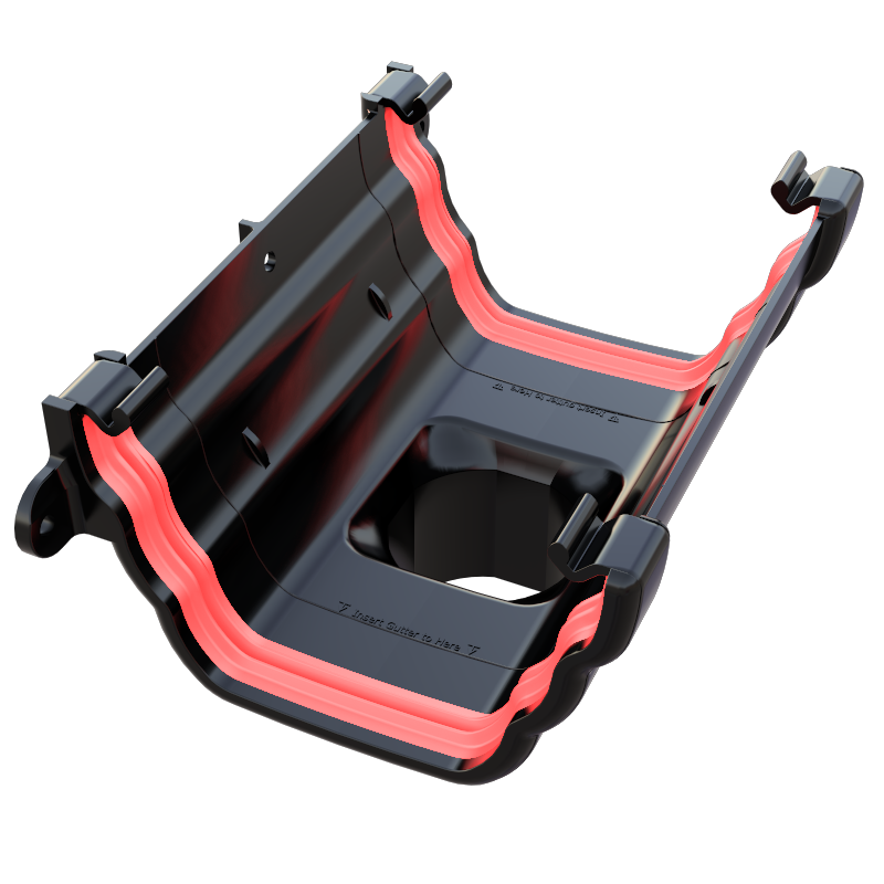 FreeFlow 135mm Ogee Gutter Running Outlet (FRO605BL)