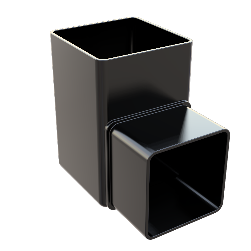 FreeFlow 65mm Square Downpipe 90° Offset Bend (FRS524BL)