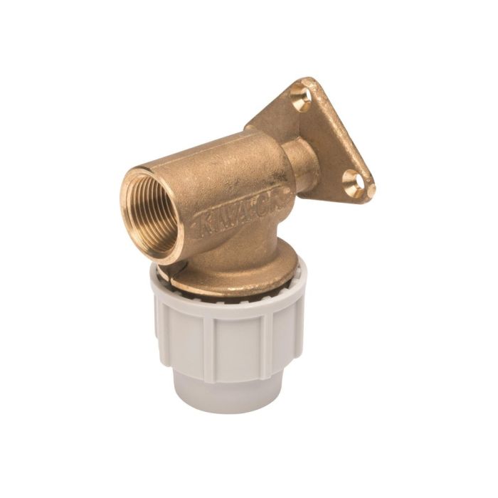 Plasson Wall Plate Elbow (DZR) 20mm x 1/2"