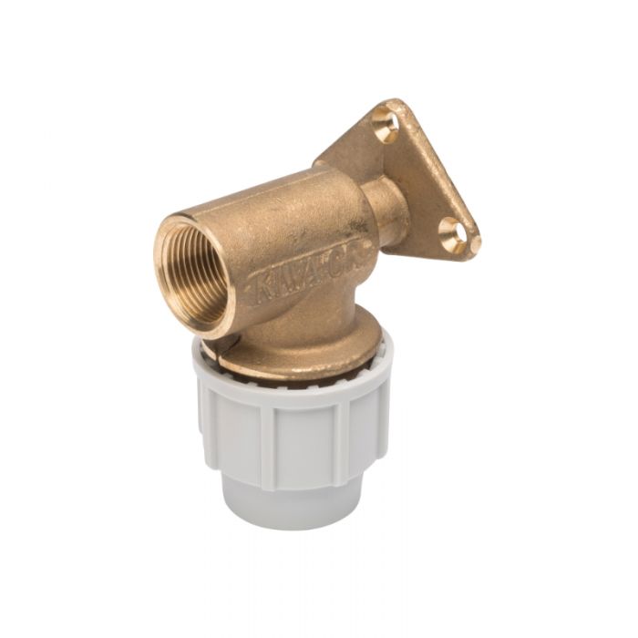 Plasson Wall Plate Elbow (DZR) 25mm x 3/4"