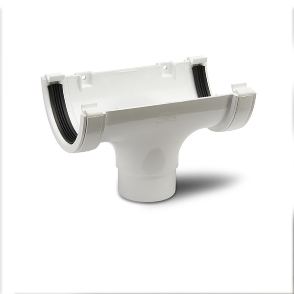 Polypipe 112mm Half Round Gutter Running Outlet (RR105) image 2