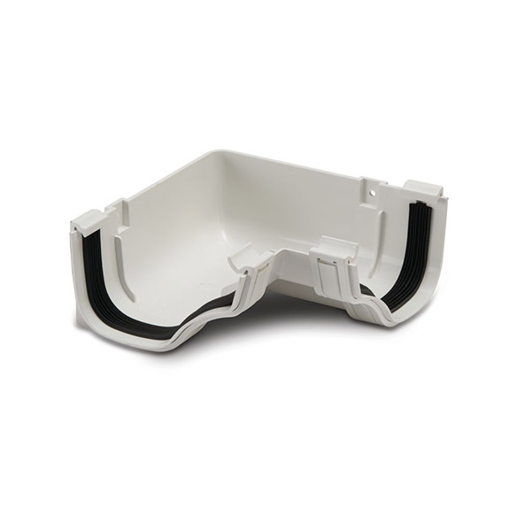 Polypipe 130mm Ogee Gutter 90° Internal Angle (ROG13W)