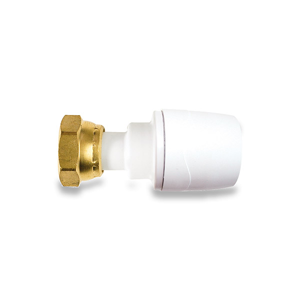 Polypipe PolyMax Straight Tap Connector 15mm x 3/4" (1) (Brass Connectorecting Nut) (MAX71534)
