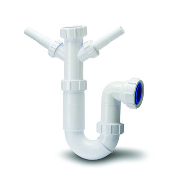 Polypipe PPT4200 - Appliance Trap 40mm. Swivel 'P' With Double Adjustable Inlet. (PPT4200)